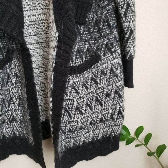 Cynthia Rowley M Alpaca Wool Knee Length Open Front Cardigan Sweater Oversized - Picture 11 of 12
